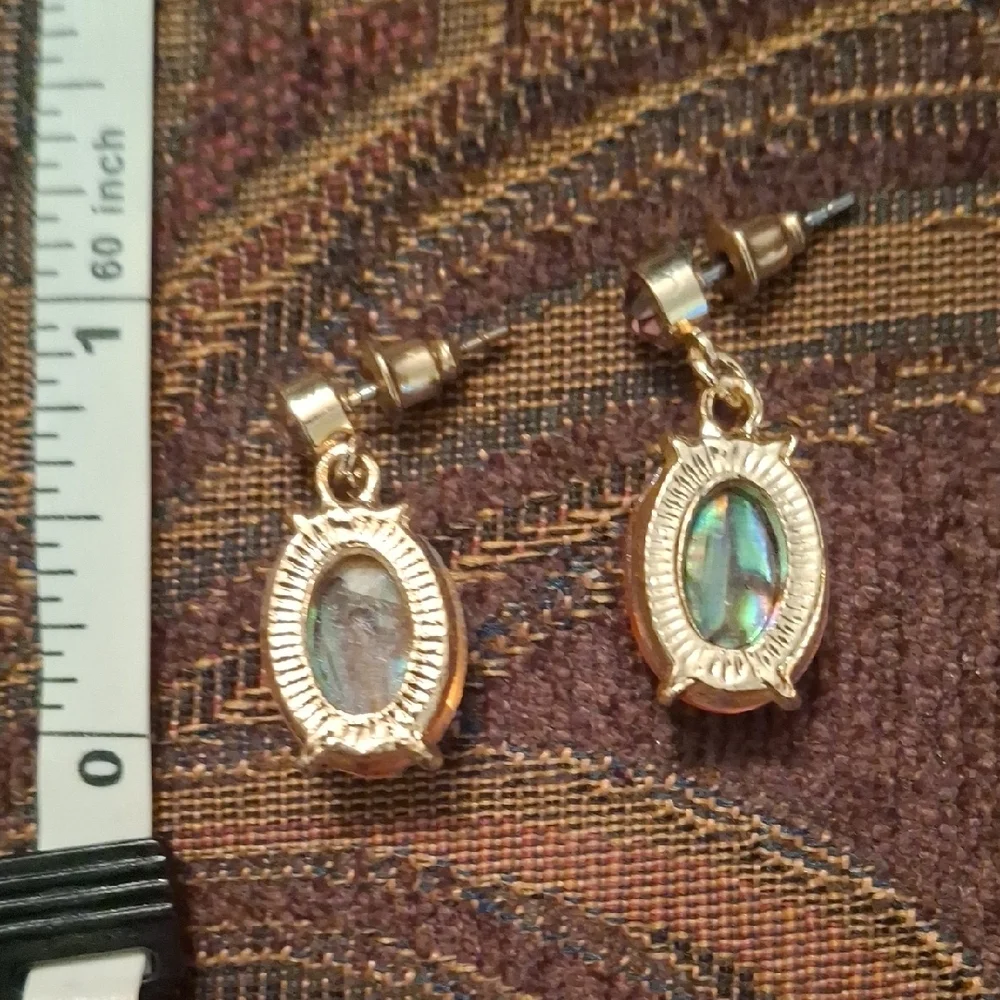 Elegant Gold and Brown Dangle Earrings